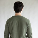 1897 Original Solid Henley Thermal Long Sleeve Shirt for Men in Green