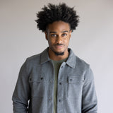 1897 Original Solid Knit Shacket for Men in Charcoal