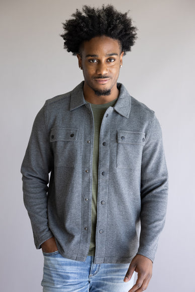 1897 Original Solid Knit Shacket for Men in Charcoal