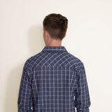 1897 Original Window Pane Woven Button Down Shirt for Men in Navy