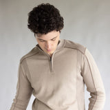1897 Original 1/4 Zip Mock Neck Sweater for Men in Brown