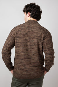 1897 Original ¼ Mock Neck Button Sweater for Men in Brown