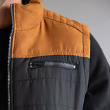 Puffer Vest Knit Hood Jacket for Men in Black
