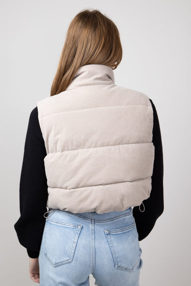 Waffle Corduroy Puffer Vest for Women in Atmosphere