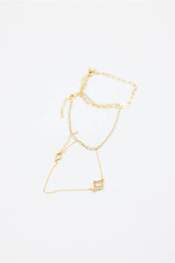 3 Piece Clover Bracelet Set in Gold