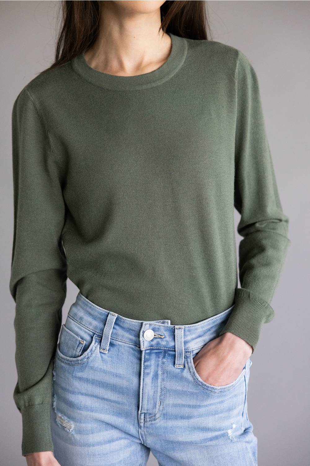 Be Cool Round Neck Sweater for Women in Winter Forest