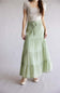 Love Tree Tie Waist Tiered Maxi Skirt for Women in Moss