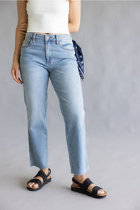 Judy Blue Mid Rise Bandana Straight Jeans for Women