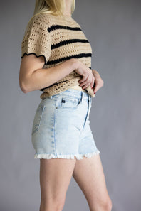 KanCan x Glik's Best Friend Fray Hem Wash Denim Shorts for Women