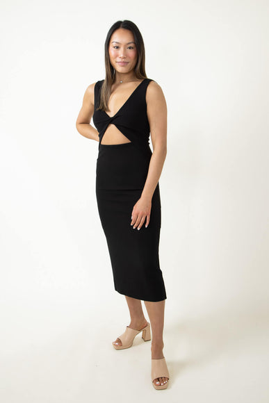 ACOA Clothing Cut Out Midi Dress for Women in Black