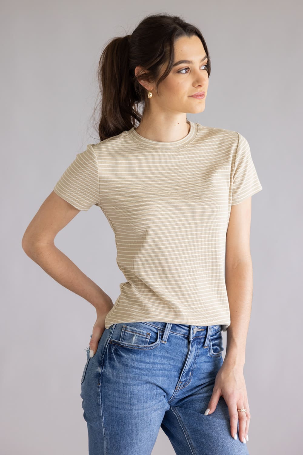 Thread & Supply Annie T-Shirt for Women in White Pepper