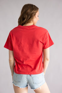 Simply Southern Love Patch T-Shirt for Women in Red