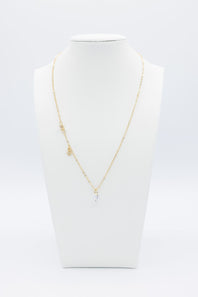 Custom Moon Stone Charm Necklace in Gold