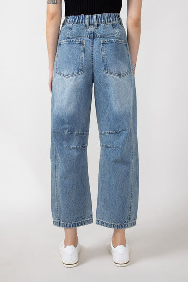 High Rise Barrel Wash Jeans for Women