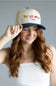 All American Icons Trucker Hat for Women in Tan/Dark Denim