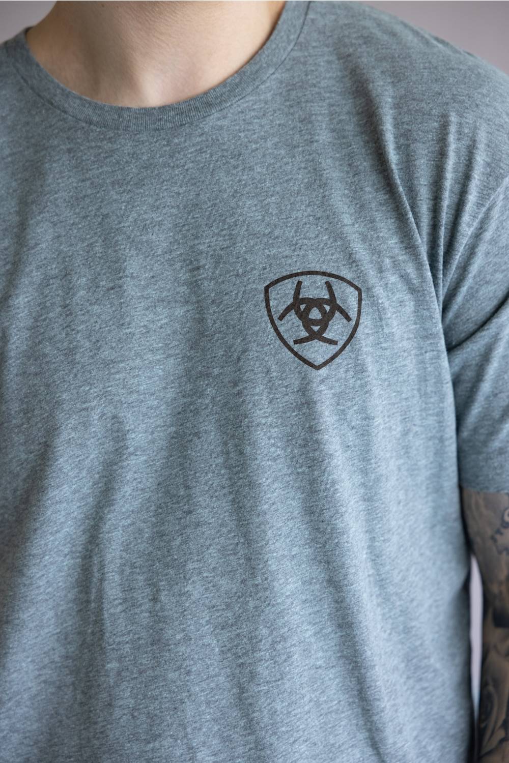 Ariat Banner Badge T-Shirt for Men in Ice Berg