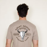 Ariat Bison Skull T-Shirt for Men in Oatmeal