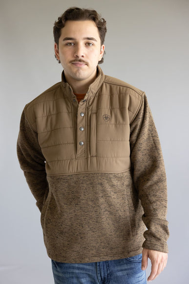 Ariat Caldwell Quarter Snap Pullover for Men in Khaki