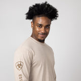 Ariat Elevated V2 Long Sleeve T-Shirt for Men in Brown