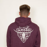 Ariat Logo Arrowhead Hoodie for Men in Berry Purple