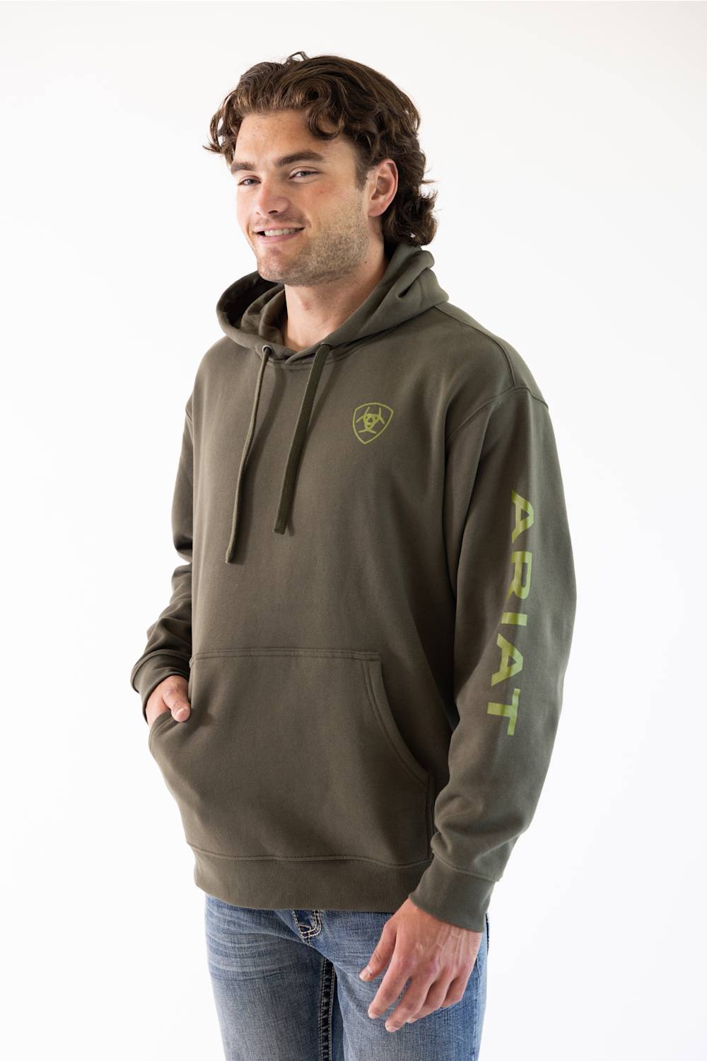 Ariat Logo Hoodie for Men in Grape Leaf | 10081922-GRAPE LEAF
