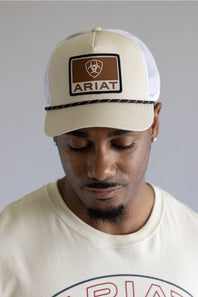 Ariat Logo Patch Cap for Men in Cream