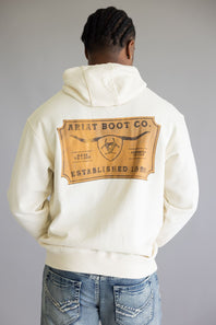 Ariat Shield Steer Head Hoodie for Men in Oatmeal