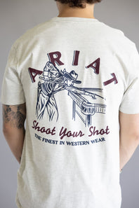 Ariat Straight Shooter T-Shirt for Men in Oatmeal