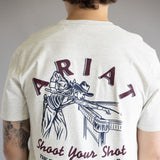 Ariat Straight Shooter T-Shirt for Men in Oatmeal