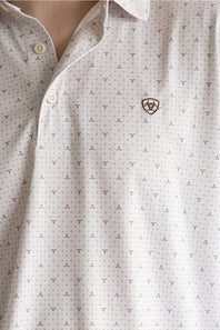 Ariat Tek Printed Polo Shirt for Men in White