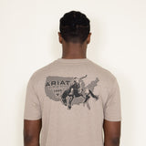Ariat USA Bronco T-Shirt for Men in Oatmeal