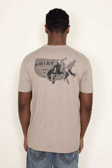 Ariat USA Bronco T-Shirt for Men in Oatmeal