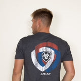 Ariat Wooden Badges T-Shirt for Men in Charcoal