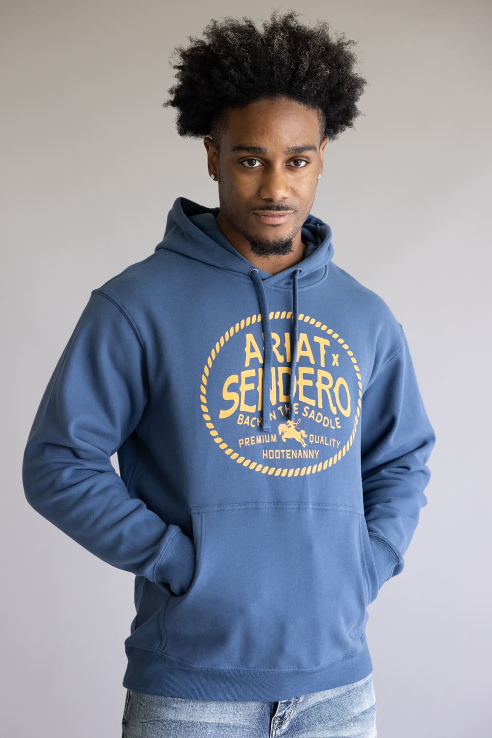 Ariat x Sendero Back In The Saddle Hoodie for Men in Dark Denim