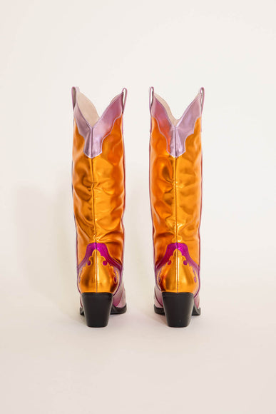 Azalea Wang Hendrix Tall Cowboy Boots For Women in Pink Multi