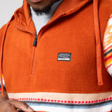 Aztec Color Block Hooded Pullover for Men in Picante Sand