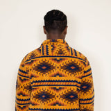 Aztec Polar Fleece Shacket for Men in Multi Brown
