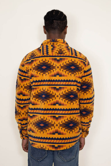 Aztec Polar Fleece Shacket for Men in Multi Brown