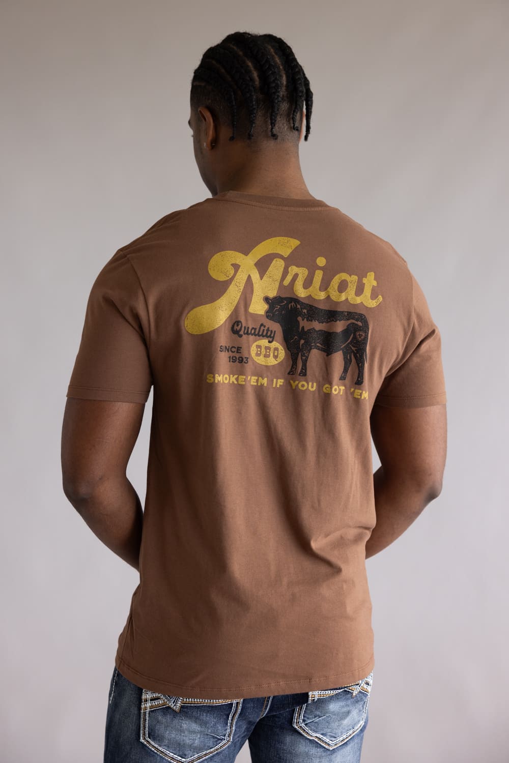 Ariat BBQ Smoke T-Shirt for Men in Soft Silt