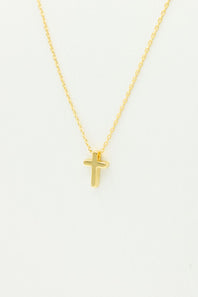Dainty Cross Necklace in Gold