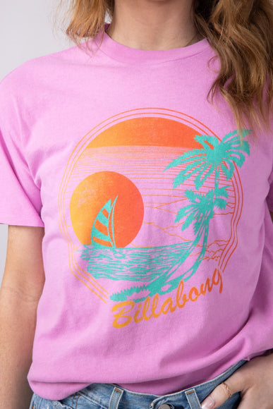 Billabong Bright New Day Graphic T-Shirt for Women in Bright Rose