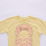 Billabong Youth Never Grow Up Oversized Graphic T-Shirt for Girls in Yellow