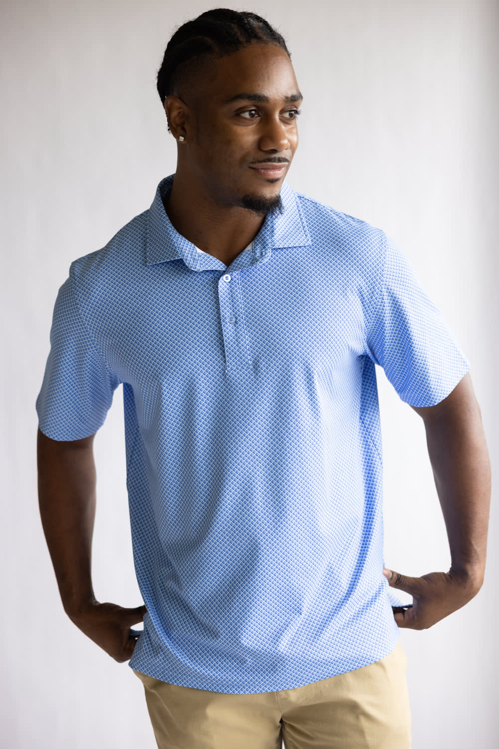 1897 Legends Geometric Polo for Men in Blue.