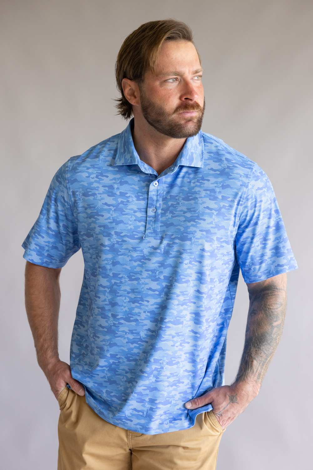 1897 Legends Camo Polo for Men in Blue | FGM209-BLUE – Glik's
