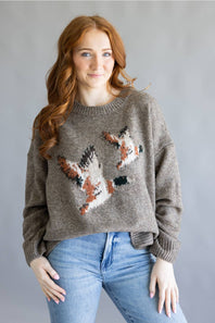 Bailey Rose Flying Duck Knit Sweater for Women in Mocha