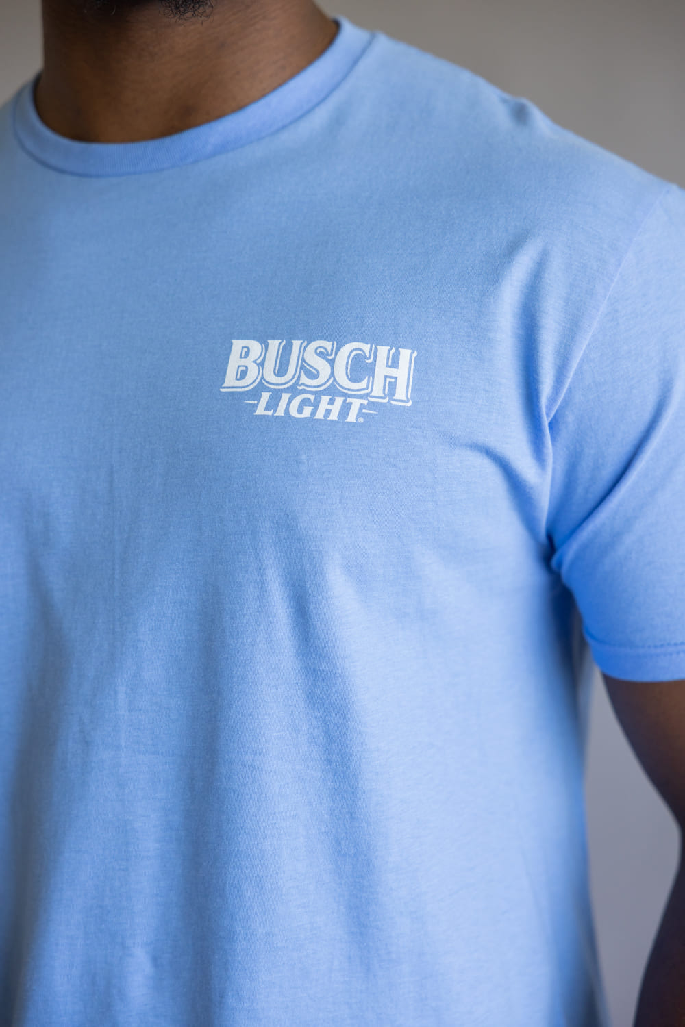 Busch Light Pack Leader T-Shirt for Men in Baby Blue