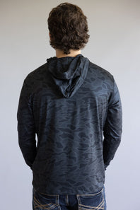 Burlebo Performance Hoodie for Men in Black Camo