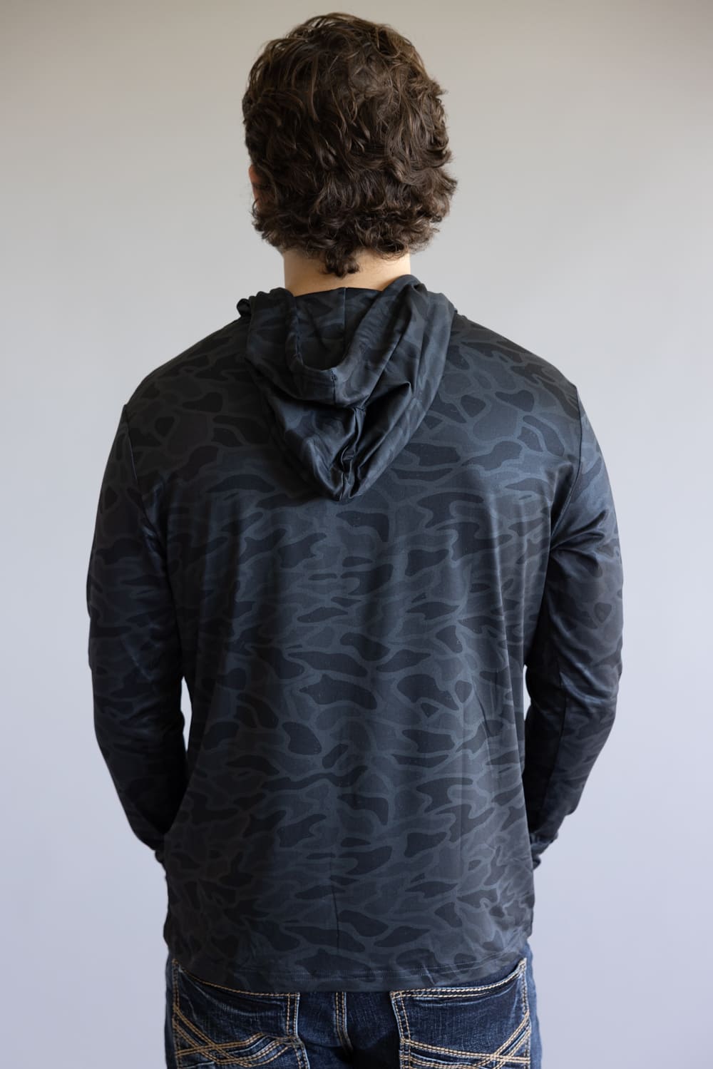 Burlebo Performance Hoodie for Men in Black Camo