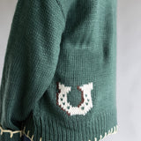 Bailey Rose Horse Stitch Sweater for Women in Green