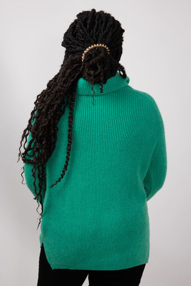 Miracle Basic Ribbed Turtleneck Sweater for Women in Green